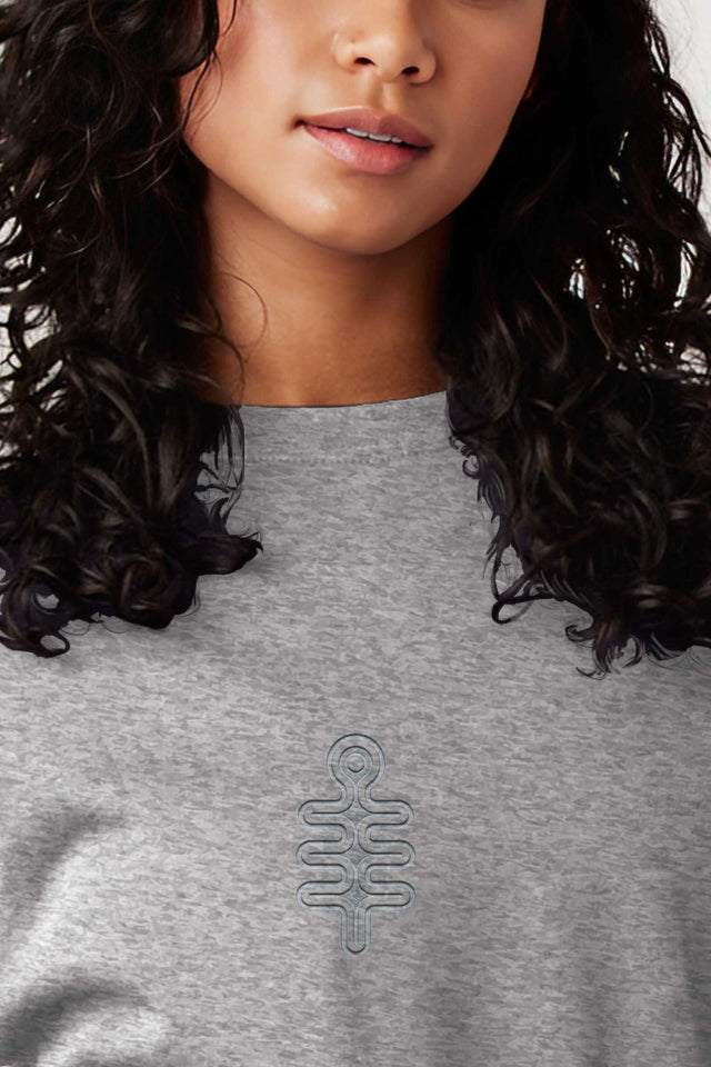 DMT Symbol - Grey Embroidery Unisex Premium Sweatshirt