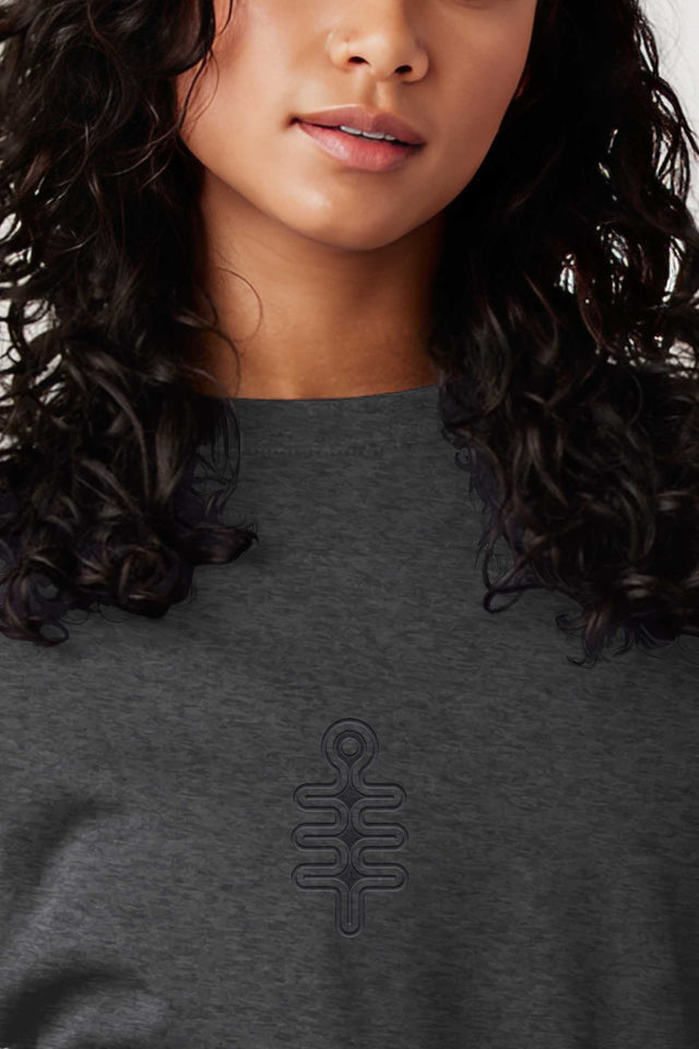 DMT Symbol - Black Embroidery on Unisex Premium Sweatshirt