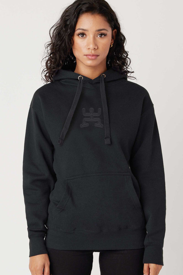 Party - Black Embroidery on Black Unisex Hoodie