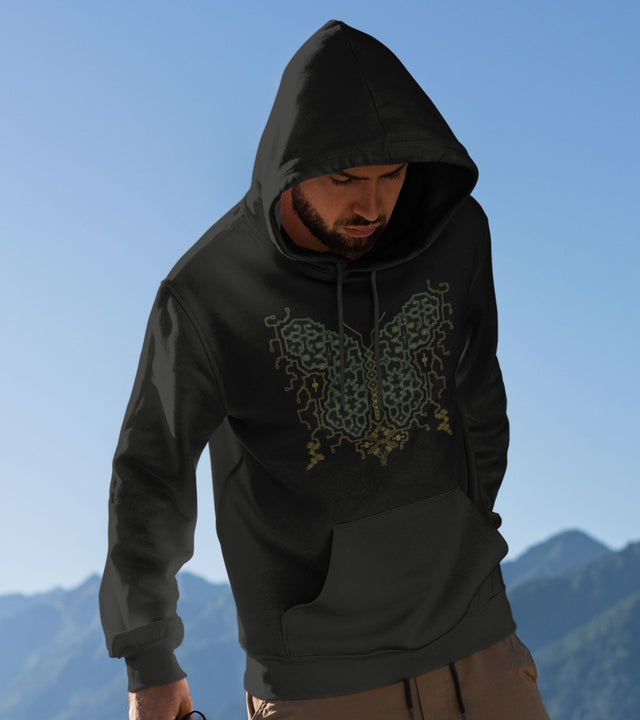 Shipibo Butterfly Unisex Hoodie - Made to order - Choice of Colours