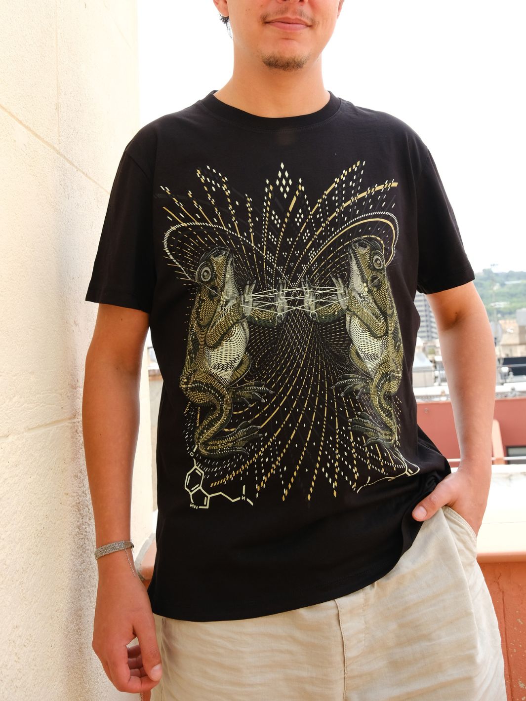Psychedelic T-shirt, Male, Medium, Black main image 0