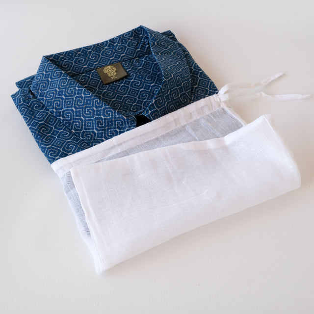 Shipibo Conibo Blue Half Sleeve Button Up Shirt