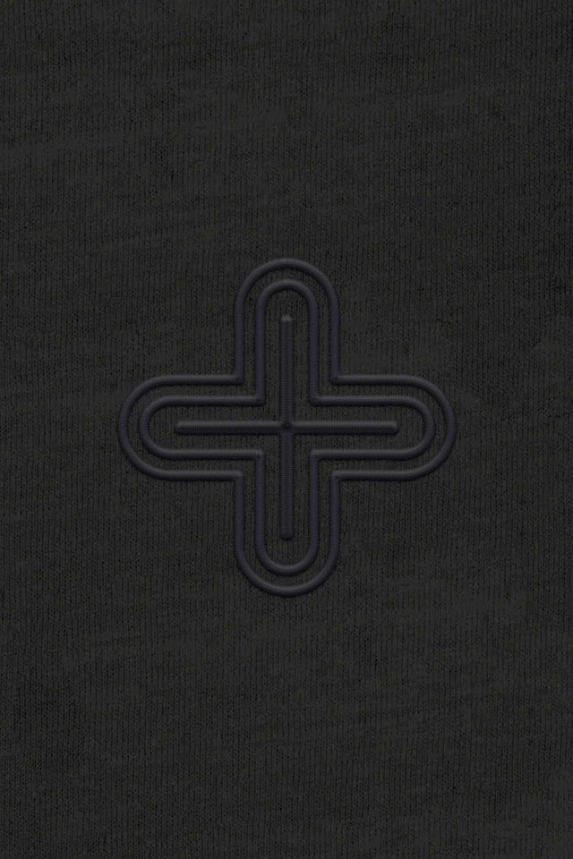 Plus - Black Embroidery on Unisex Sweatshirt