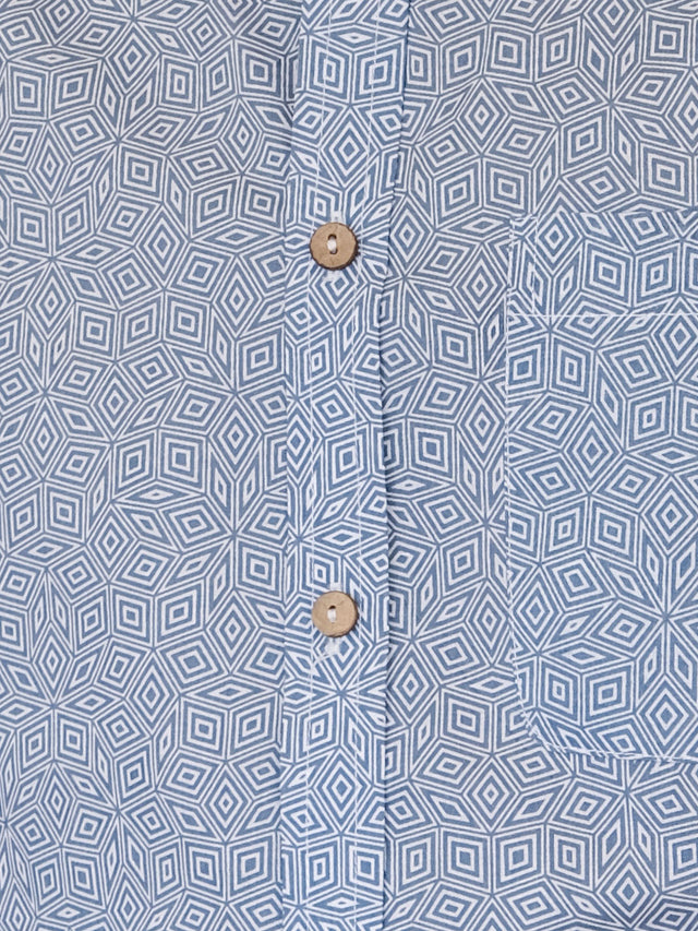penrose cubes Half Sleeve Button Up Shirt