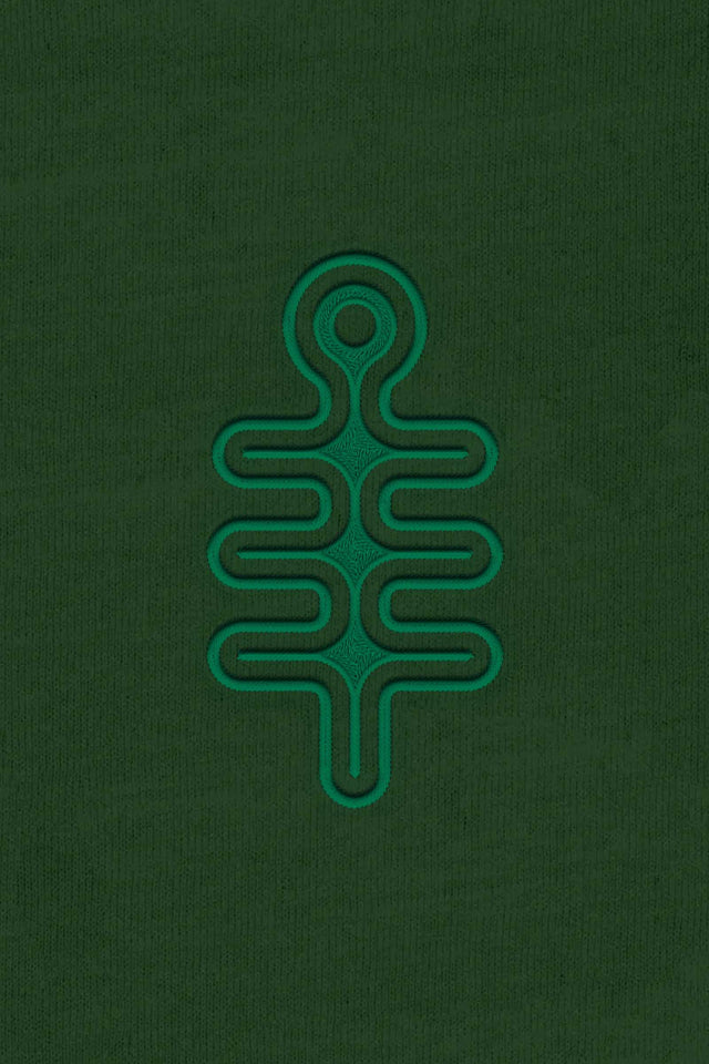 DMT Symbol - Green Embroidery on Forest Green Unisex Hoodie