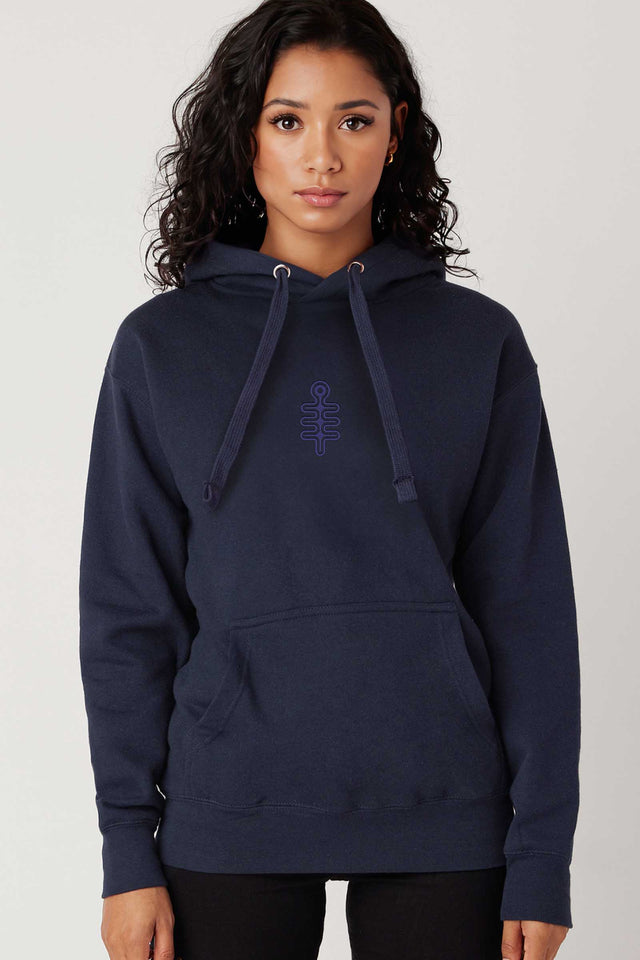 DMT Symbol - Navy Embroidery on Blazer Navy - Women Hoodie