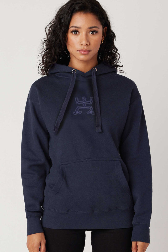Party - Navy Blue Embroidery on Navy Blazer Unisex Hoodie