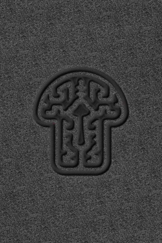 Psychedelic Shroom - Monochrome Embroidery Men Sweatshirt - Charcoal