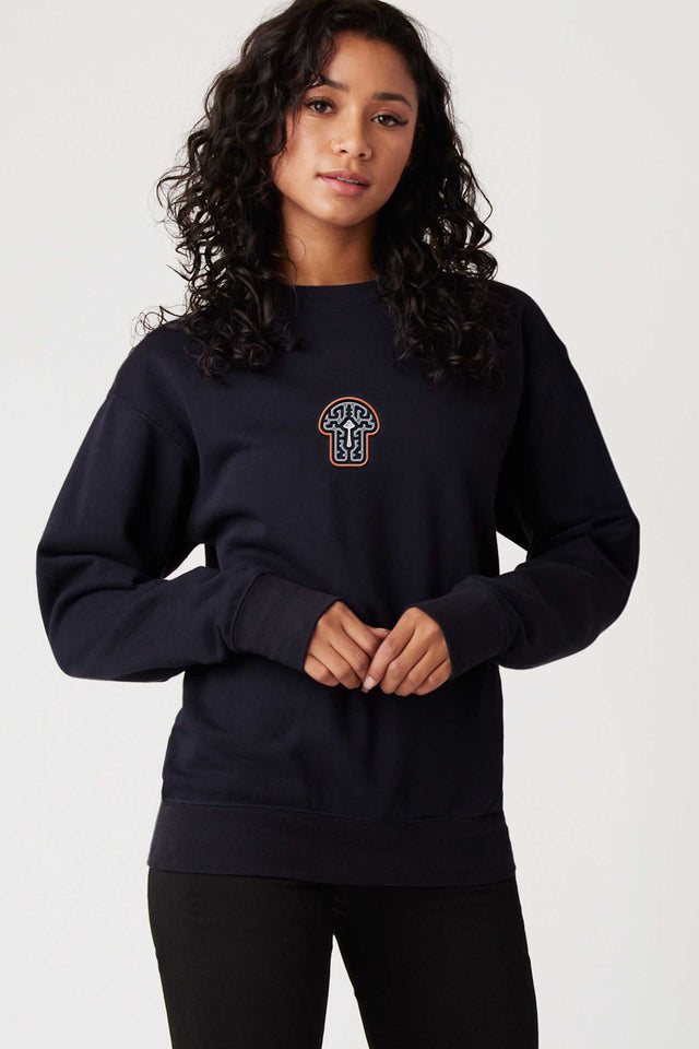 Psychedelic Shroom - Colorfull Embroidery Women Sweatshirt