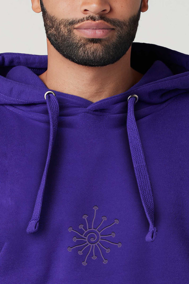 Shroomy - Purple Embroidery on Purple - Men Hoodie