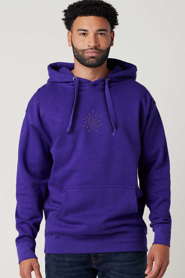Shroomy - Purple Embroidery on Purple - Men Hoodie