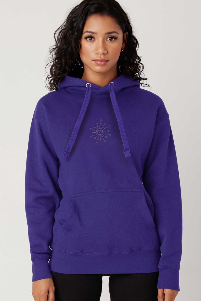 Shroomy - Purple Embroidery on Purple - Women Hoodie