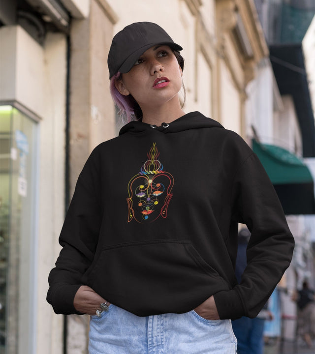 Rainbow Buddha Unisex Hoodie - Made to order - Choice of Colours