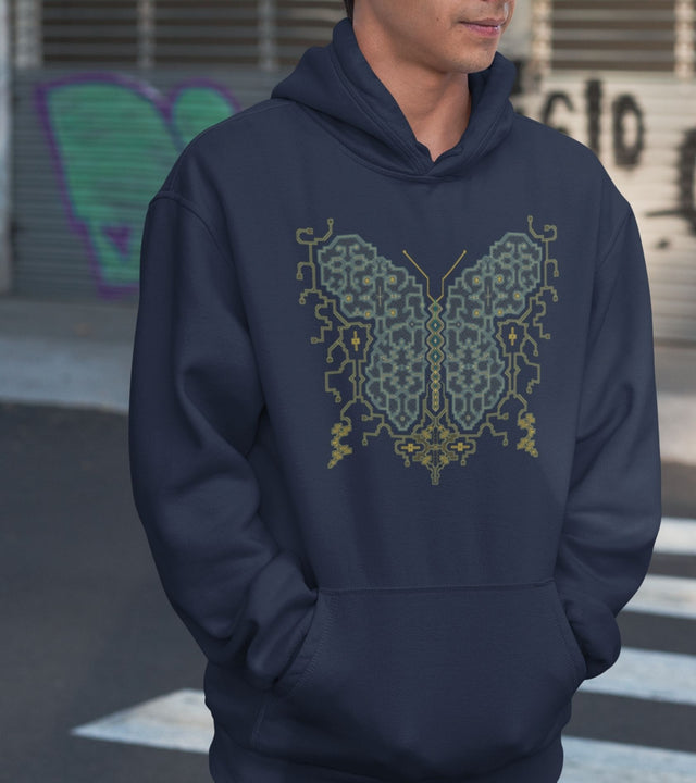 Shipibo Butterfly Unisex Hoodie - Made to order - Choice of Colours