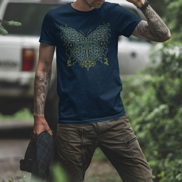 Shipibo Butterfly Men T-Shirt - Made to order - Choice of Colours