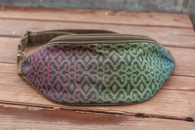 Shipibo Gradient Brown Fanny Pack - Khaki