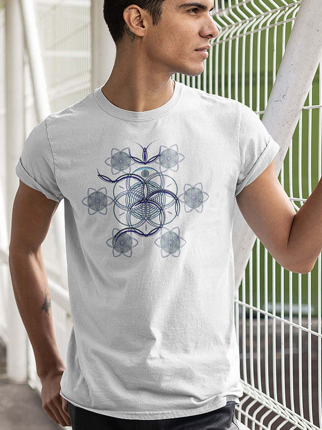 Blume des Lebens - OM - Herren T-Shirt - Weiß - Auf Bestellung gefertigt