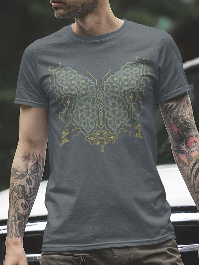 Shipibo Butterfly Men T-Shirt - Made to order - Choice of Colours