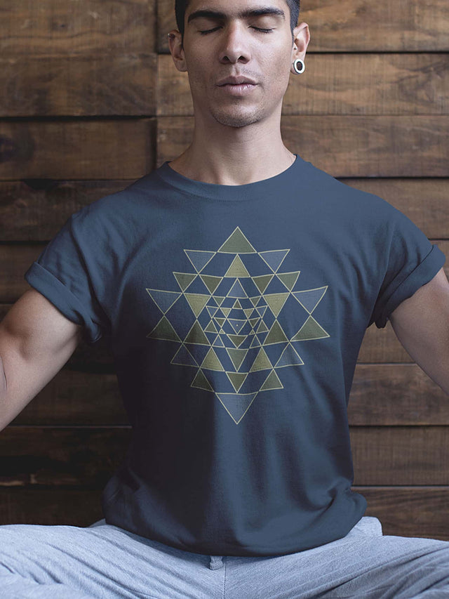 Shri Yantra Herren T-Shirt - Auf Bestellung - Farbwahl