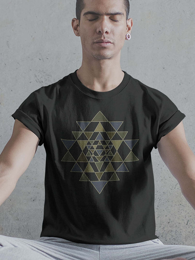 Shri Yantra Herren T-Shirt - Auf Bestellung - Farbwahl