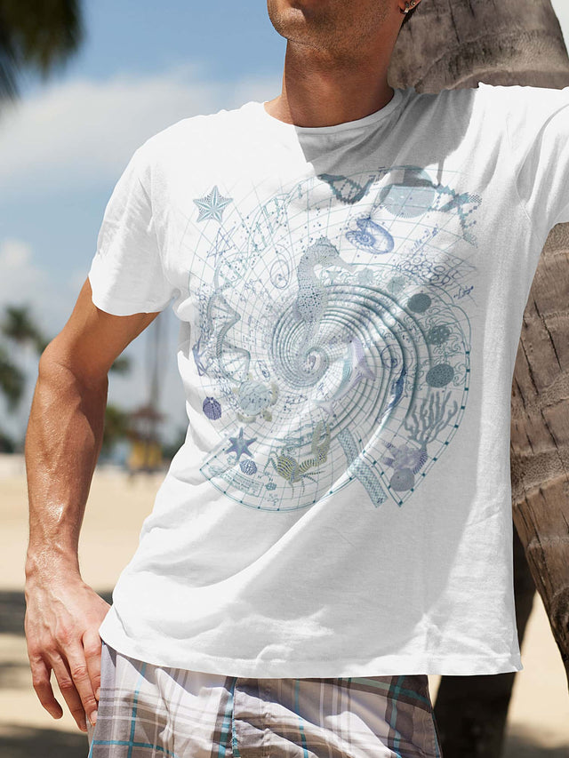 The Blu Print 2 - Sea - Men T-Shirt - Made to order - White