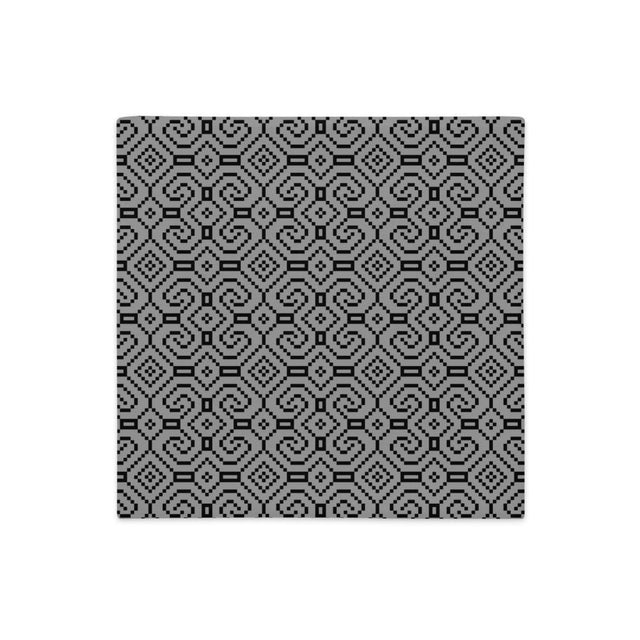 Shipibo-Conibo Cushion - Black on Grey