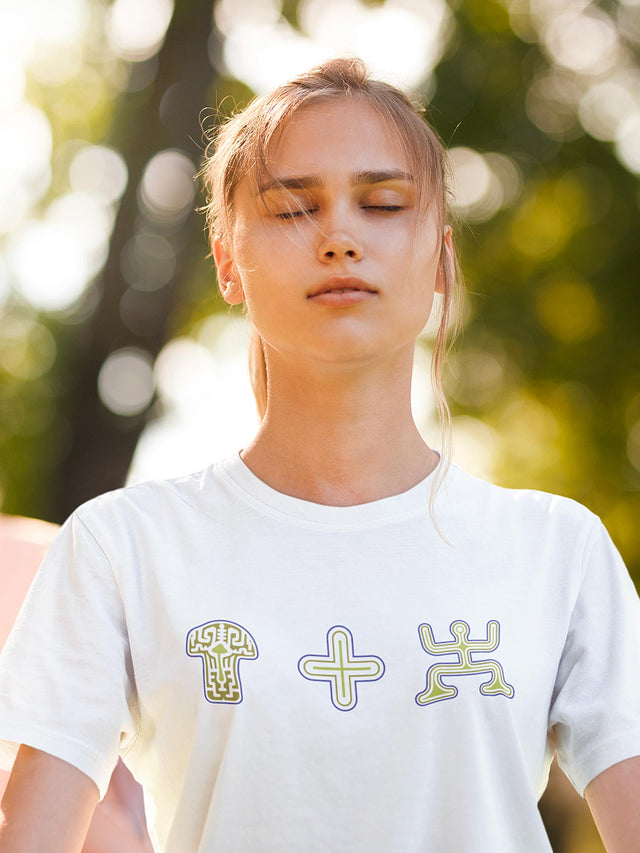 Mushroom Plus Party Kurzarm Damen T-Shirt – Weiß – Auf Bestellung gefertigt