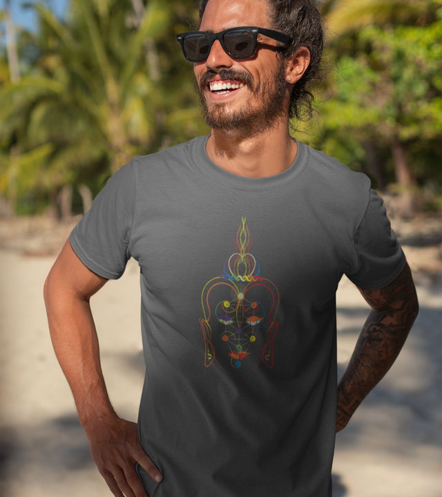 Regenbogen-Buddha-Männer-T-Shirt – auf Bestellung gefertigt – Farbauswahl