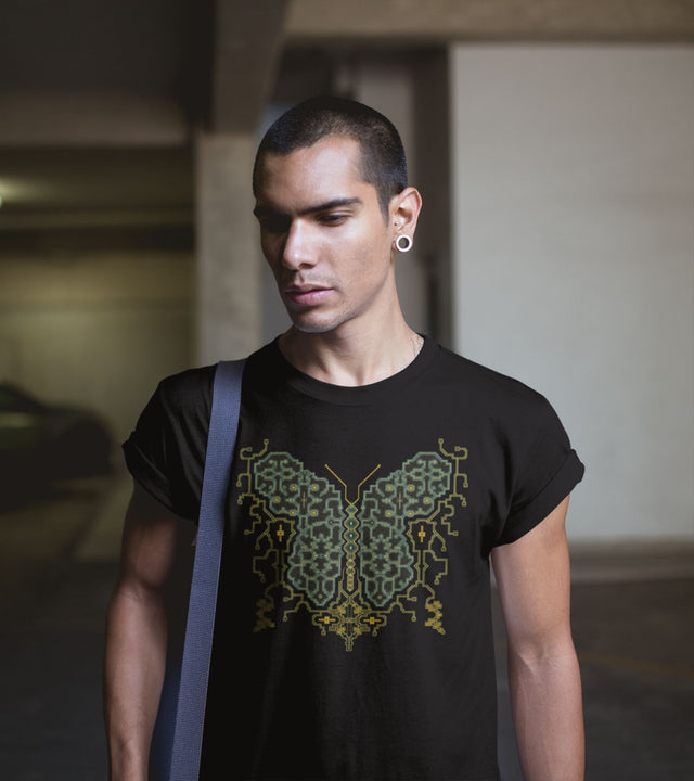 Shipibo Butterfly Men T-Shirt - Made to order - Choice of Colours