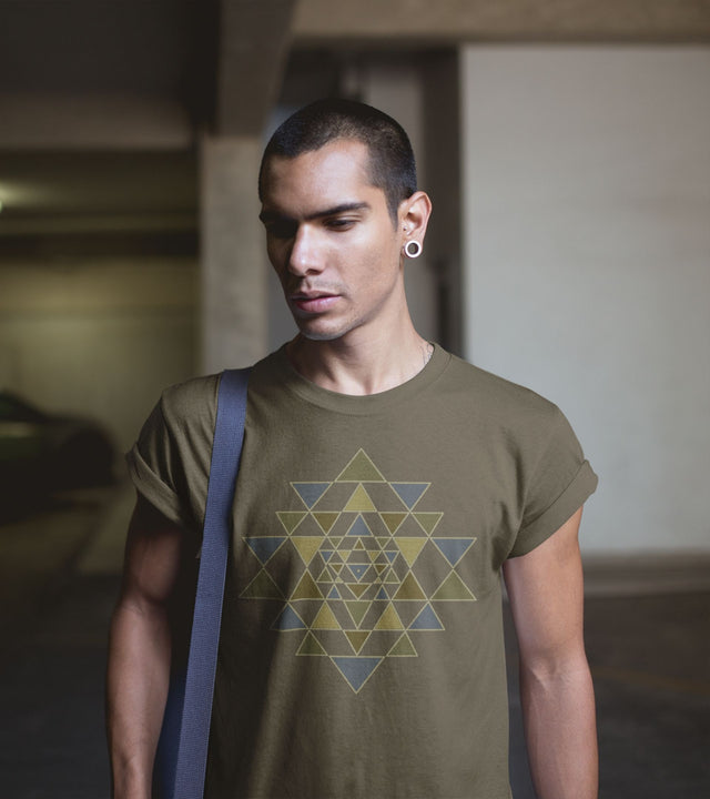 Shri Yantra Herren T-Shirt - Auf Bestellung - Farbwahl