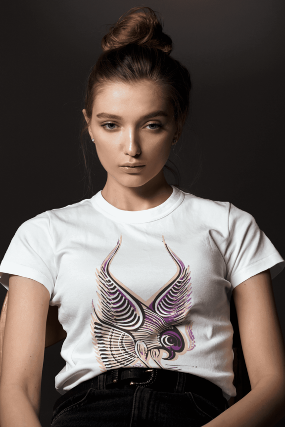 Air India Tata Bird Kurzarm-Damen-T-Shirt – Weiß – Auf Bestellung gefertigt