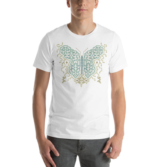 Shipibo Butterfly Men T-Shirt - Made to order - White